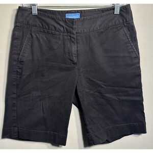 Simply Vera  Wang Women's Shorts Size 4 Black Mid Rise  Button 9" Inseam